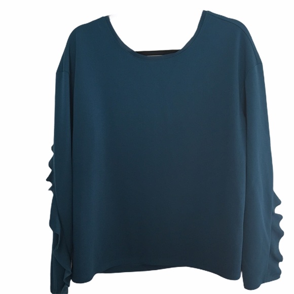Bar III Ruffled Casual Long Sleeve Top Blouse - Picture 3 of 13